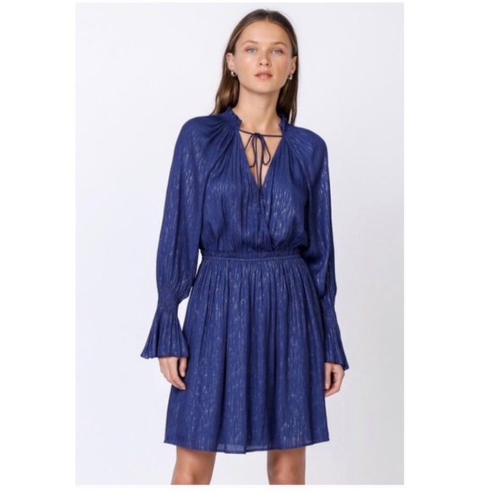 Current Air | Clinched Waist Dress Split V Neck M